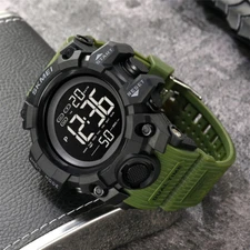 SKMEI Men's Military LED Digital Watch Silicone Band Chronograph Wristwatch