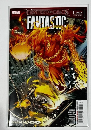 FANTASTIC FOUR ANNUAL #1 2023 CONTEST OF CHAOS TIE-IN HUMAN TORCH VS GHOST RIDER