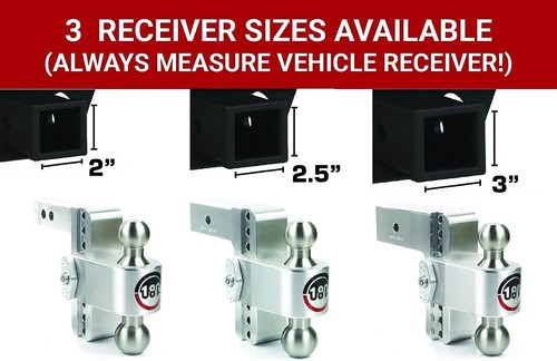 Weigh Safe Adjustable Trailer Hitch Ball Mount - 6" Adjustable Drop Hitch for 2. - Picture 7 of 9
