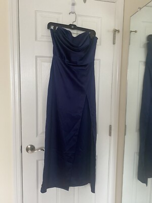 Large BABYBOO Navy Blue Evening Gown with Cow Neck (used) | eBay