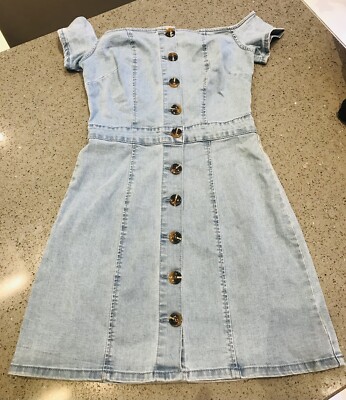 white christmas dresses Guess Factory Eco Deanna Belted Denim Dress main image 1