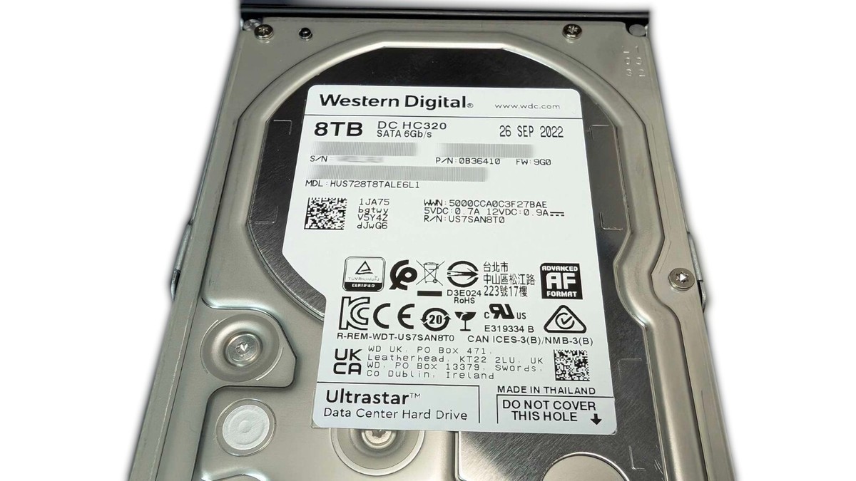 WD Ultrastar DC HC320 8TB HDD SATA 6Gb/s Encrypted