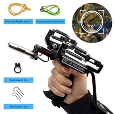 Slingshot Hunting Fishing Heavy Duty High Velocity Catapult Laser Shoot Set USA