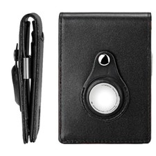 RFID Mens Air Tag Wallet with Money Clip Leather Front Pocket Clutch Card Purse