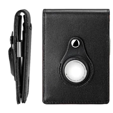 RFID Mens Air Tag Wallet with Money Clip Leather Front Pocket Clutch Card Purse