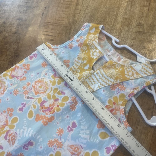 Petit Peony Girl 5 Y Dress Shift Sleeveless Blue Yellow Floral Summer Boutique - Picture 7 of 8