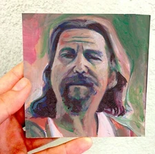 The Big Lebowski Jeff Bridges Acrylic Painting Artwork 4x4 FineArts Pop