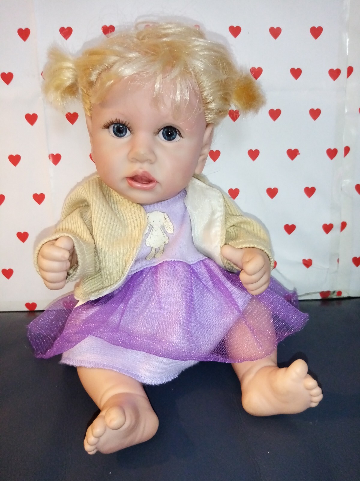 RBG Reborn Baby Doll Preemie Girl Blonde Hair Blue Eyes Life Like 12