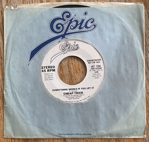 Cheap Trick: Everything Works If You Let/same 1980 45rpm MINT PROMO Epic AE71206 - Picture 5 of 5