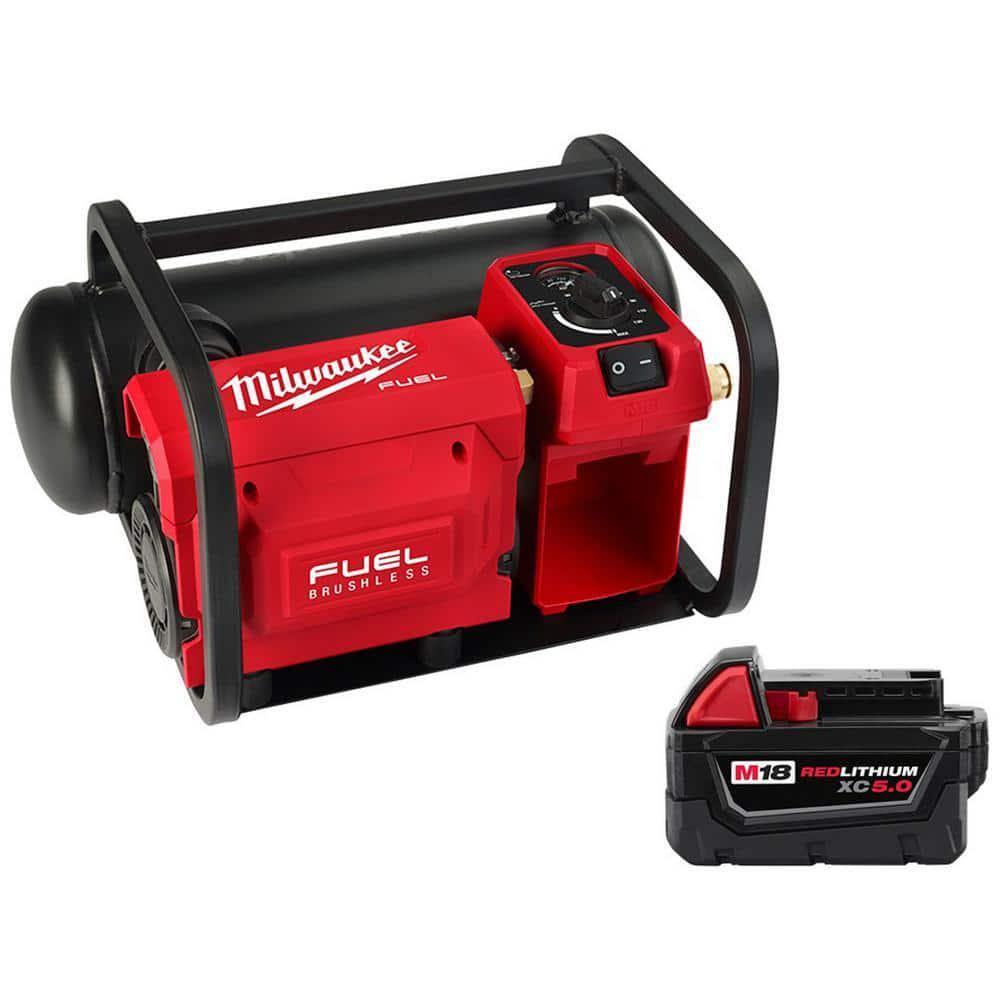 Milwaukee 18-Volt Brushless Cordless Compact Lithium-Ion Portable Air Compressor for On-the-Go Convenience