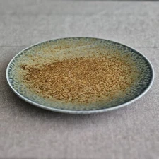 MIYA Aoi Nagashi 8.5" Ceramic Plate Earthy Brown & Ocean Blue Made in Japan