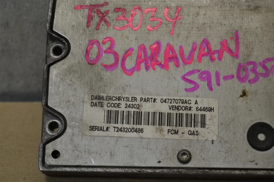 4727079AC Dodge Caravan Voyager 2003 unidad de control delantero módulo FCM 427 1C2 B4 Foto 2 de 3