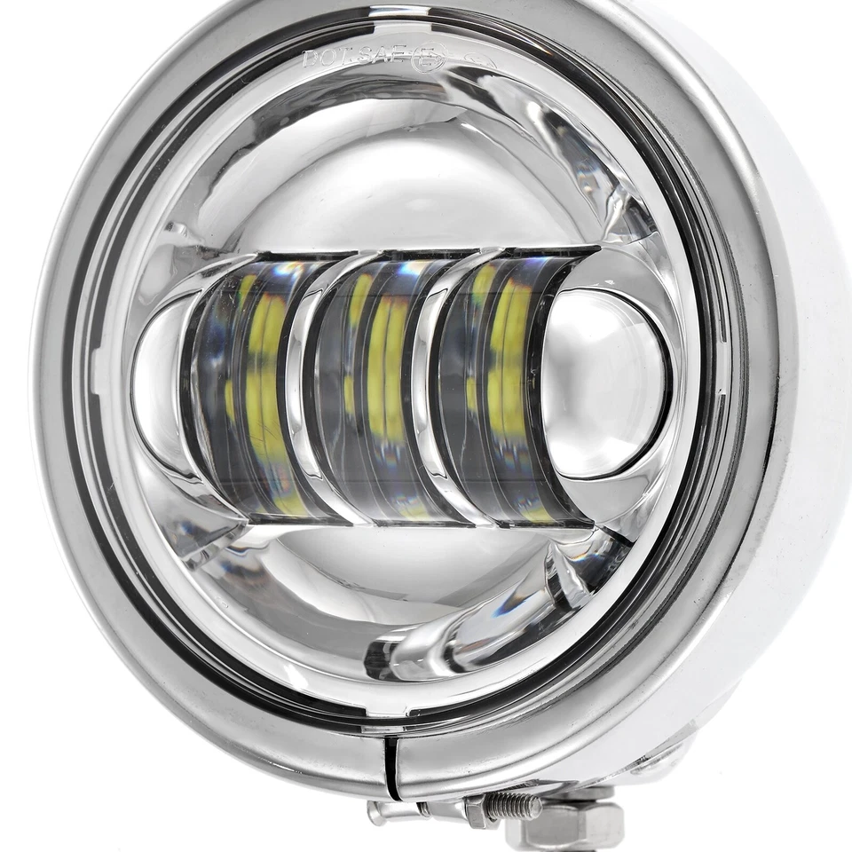 4.5" LED Passing Lights Fog & Housing For Harley Fatboy Heritage Softail Deluxe Foto 4 de 4