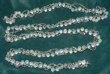 GORGEOUS SILVER  IRIDESCENT BEAD GARLAND 76"