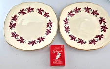 Colclough Sweet Chestnut Vintage Cake Plates x 2 Gold Rim Replacement