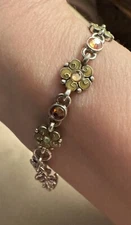 BRIGHTON Garden of Eden Enamel Crystal Flower Bracelet Multi-color & Reversible 