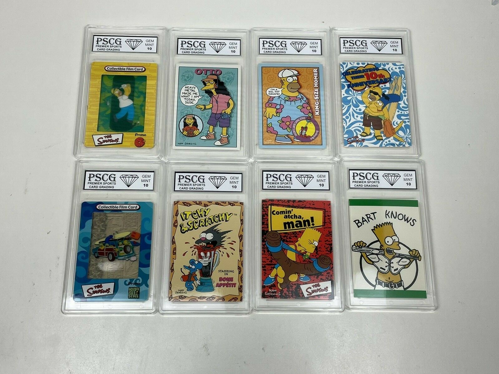 8 Simpsons Promo Sample Card Lot Graded PSCG 10 Gem MINT BART HOMER 