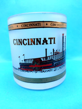 Cincinnati Ohio Riverboat Frosted Glass Mug 12 oz Made in USA