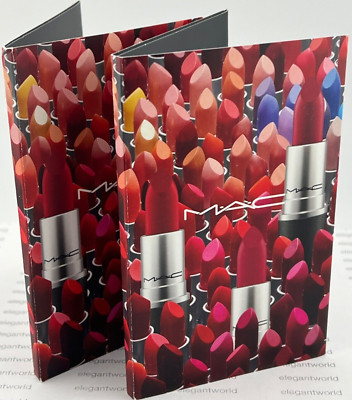 MAC LIPSTICK SAMPLE CARDS - SET OF TWO - RUBY WOO REDS / VELVET TEDDY  BRAND NEW