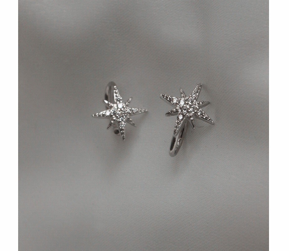 Wholesale 925 Sterling Silver North Star Clip On Ear Cuff Non Piercing