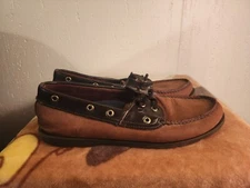 Sperry Top-Sider Nautical Boat Shoes Mens 10.5M Brown Two-Tone Leather #37