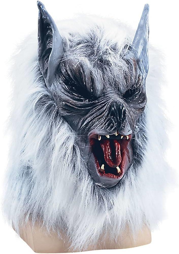 Adults Werewolf Overhead Mask With Fur Trim Halloween Fancy Dress