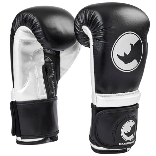 Negro Boxeo Bolso Punch Guantes Cuero Rex Gimnasio Patada Lucha Entrenamiento PVC Guantes MMA - Imagen 20 de 21