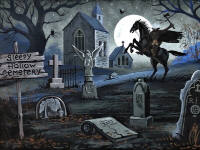 1.5x2 DOLLHOUSE MINIATURE PRINT OF PAINTING RYTA 1:12 SCALE HALLOWEEN Art Ghost