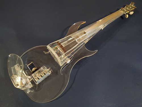 -50% 5 string Equester Kappa LED glass acrylic crystal electric violin,HANDMADE - Zdjęcie 5 z 5
