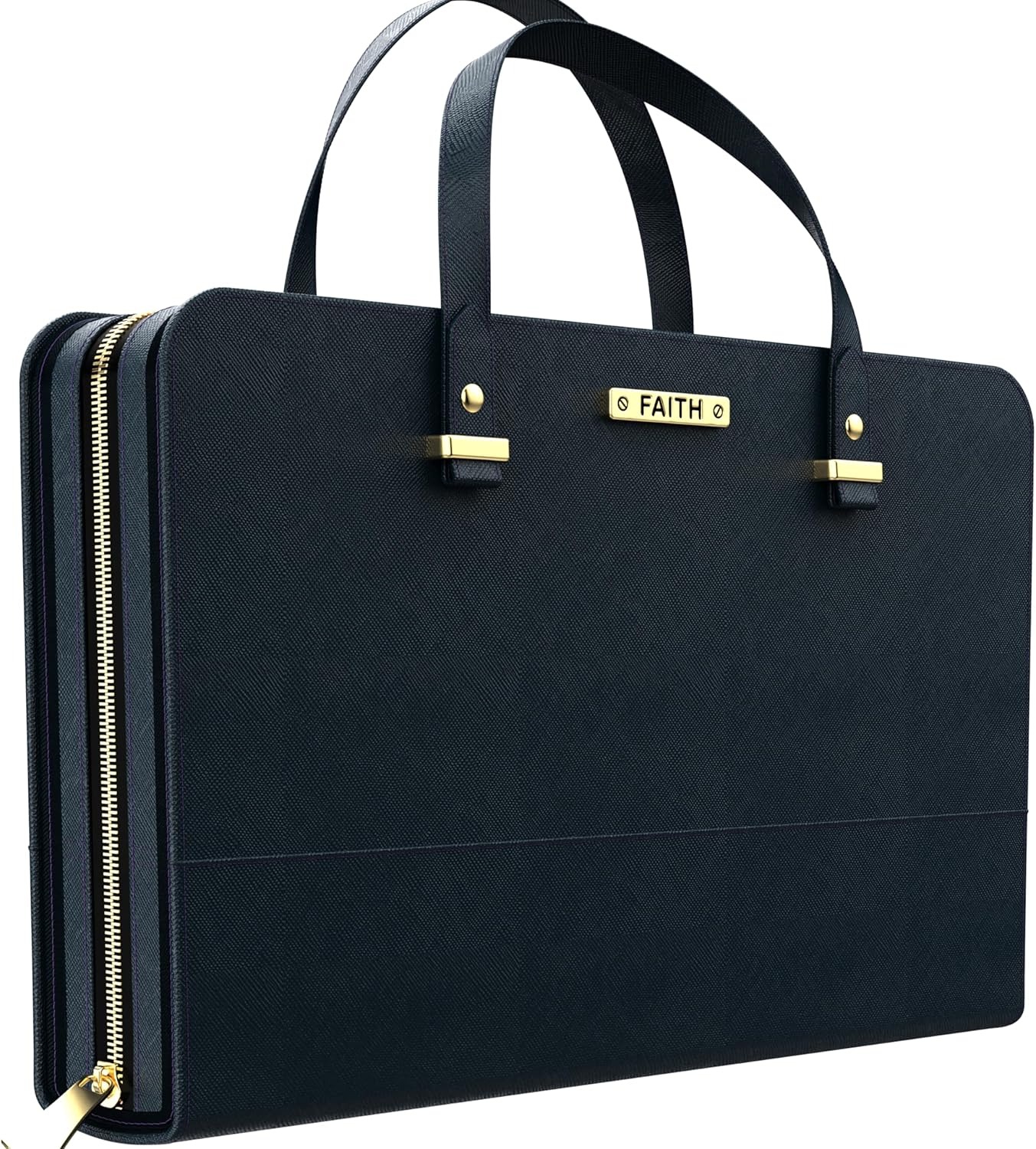 Bible Cover Case for Women | Leather Carrying Bag | Pen Slots | Zippered Pocket