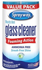 Sprayway Glass Cleaner Aerosol Foam Spray 19oz 2 Pack Ammonia Free Window 0.42 per fl oz