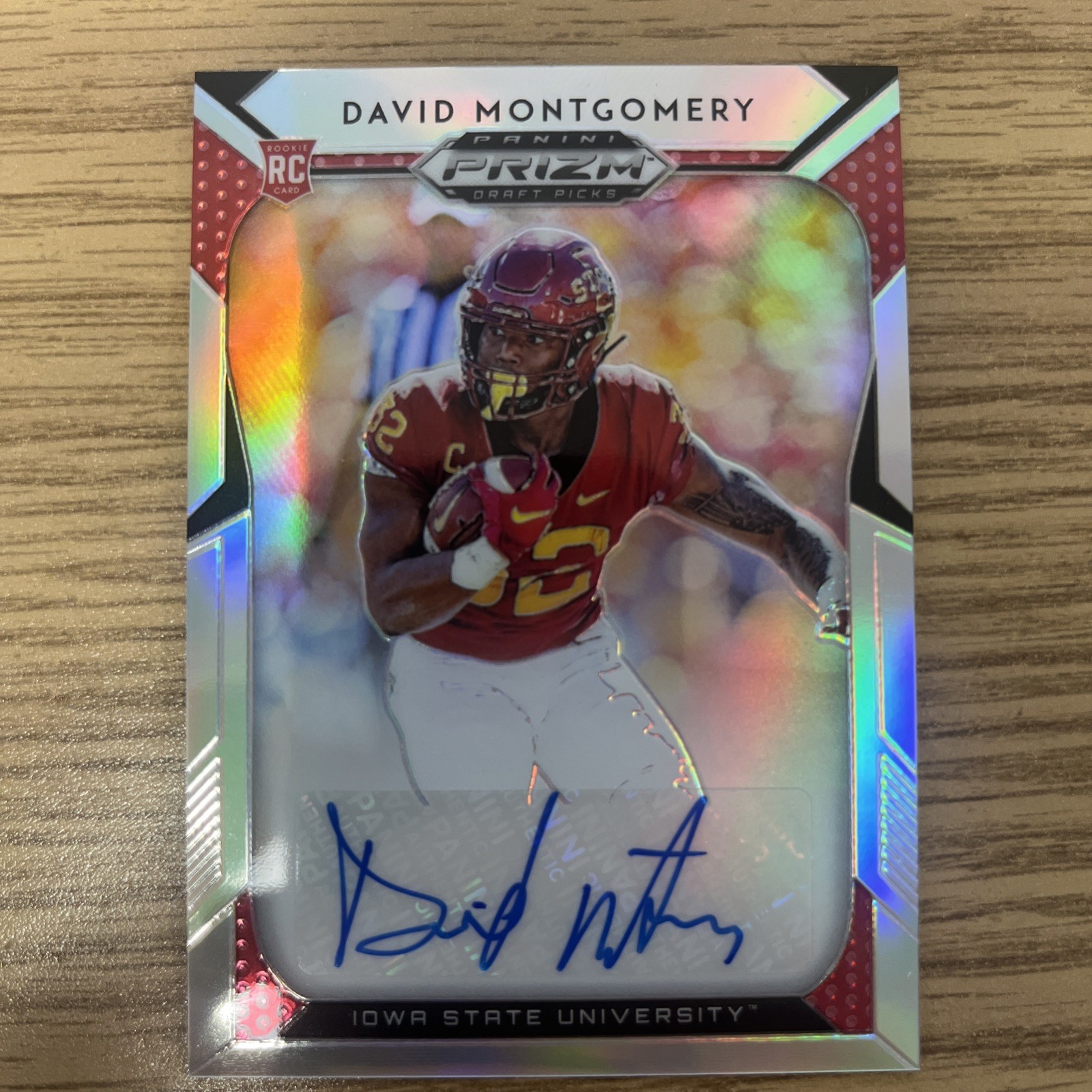 2019 David Montgomery Panini Prizm Draft Picks Auto Prizms #118 (RC, Auto)