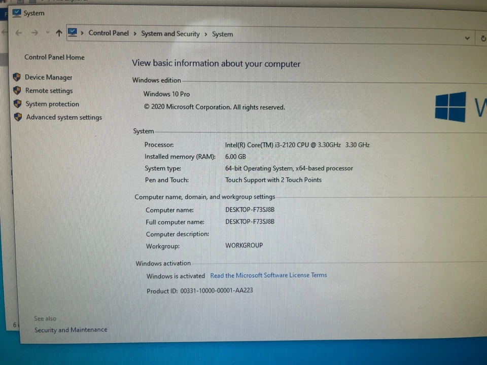 Gateway All-In-One 21.5" Touch PC ZX4971G Intel Core i3-2120 6GB 1TB Win 7 PRO - Image 2 of 4