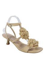 A New Day Womens Floral Applique Slingbacks Sandal Heels Beige Size 7
