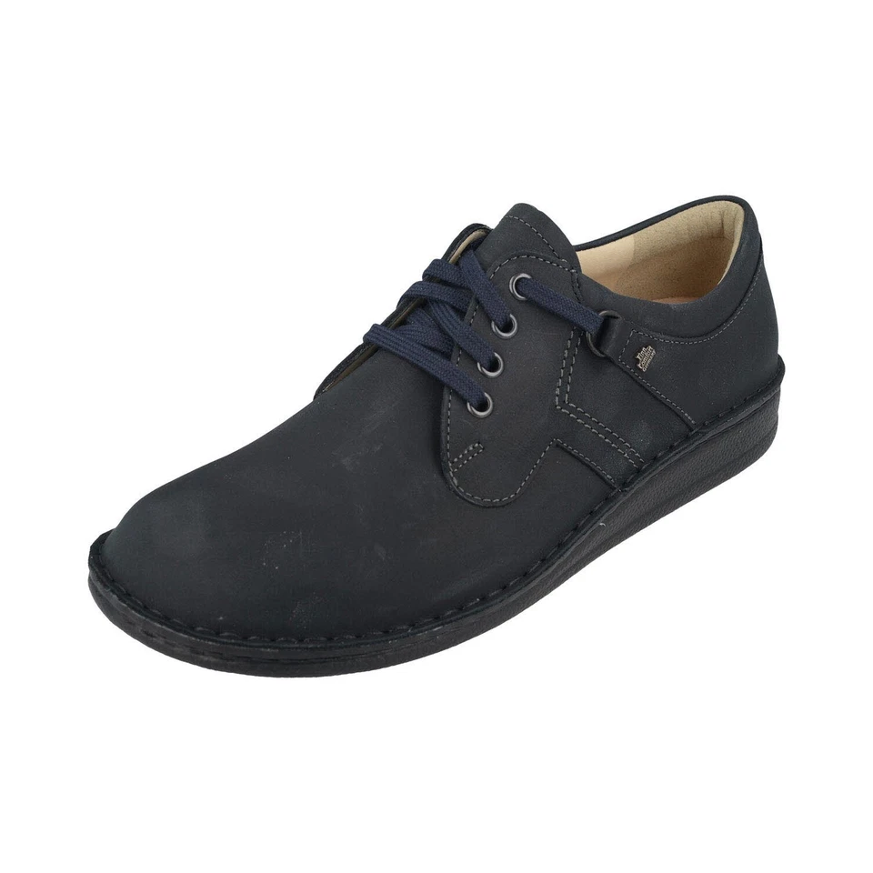 Finn Comfort VAASA Chaussures Homme Bleu Cuir Autre Lacets Semelle Fixe - Photo 1/1