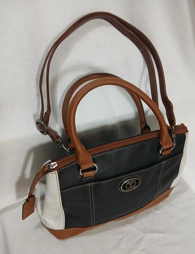 Tignanello Tri-Color Genuine Leather Satchel Shoulder Bag Purse Multi Pockets - Image 3 of 4