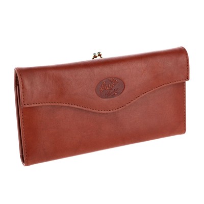 Buxton Heiress Organizer Clutch, Mahogany, One Size  Heiress Organizer Clutch Leather Mahogany Small Wallet Multifunctional main image 1