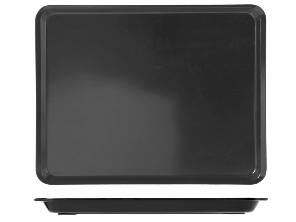 H&H Tray With Edge In Melamine 45X35X2 Black Table