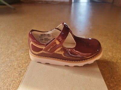 Clarks Classic T-Bar Shoes 'Crown Wish T' Mädchen GR. 25,5 LACKLEDER merlot