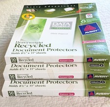 Avery Skilcraft Heavyweight Sheet Protectors Diamond Clear Acid Free lot of 3