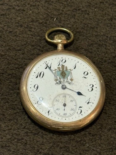 Antique Elgin Zeta Beta Tau pocket watch needs Repair 17 Jewels