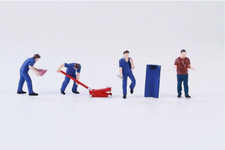 1:64 Scale Painted Garage Mechanic Figure Resin Diorama Model   Blue: Brand New