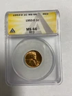 1953-D 1c LINCOLN WHEAT CENT ANACs MS66 ReD