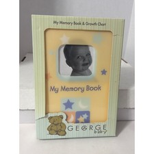 George Baby My Memory Book and Growth Chart Yellow Green Teddy Bear New