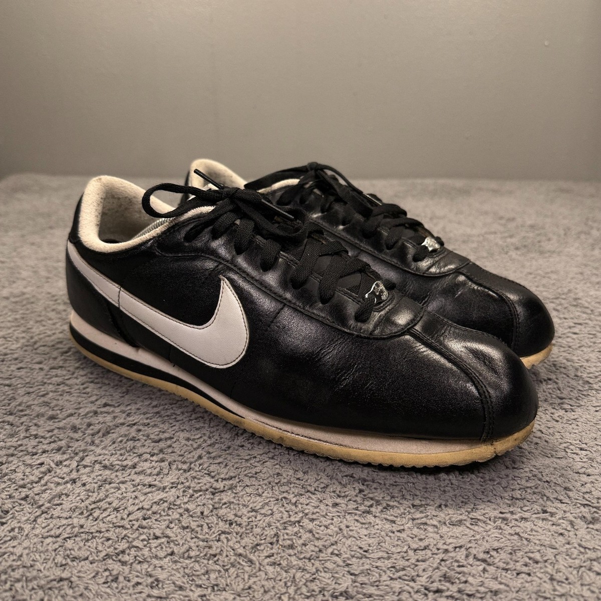 Nike Cortez Shoes Mens 13 Classic Black Leather Retro 317249-013