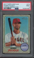2017 Topps Heritage Chrome Refractor #413 Albert Pujols /568 Mint PSA 9
