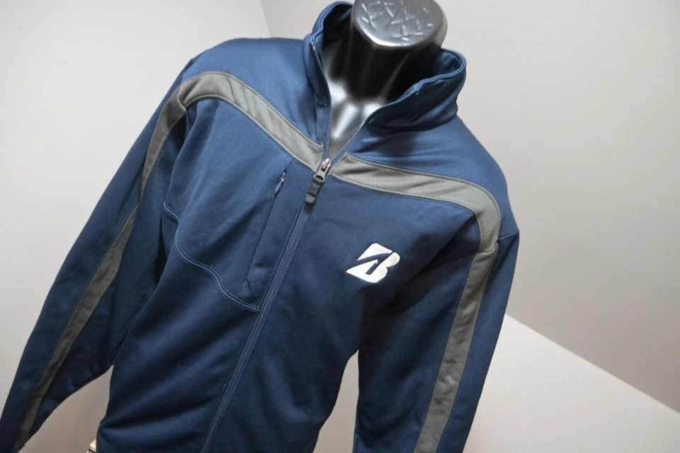 Chaqueta de golf de lana Antigua cremallera completa azul Bridgestone rendimiento para hombre talla grande Foto 4 de 4