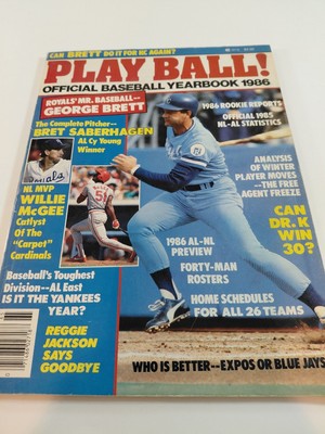 PLAY BALL! Magazine Official Baseball Yearbook 1986 George Brett Statistics