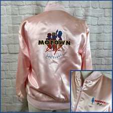 Vintage Motown Cafe Las Vegas XL Rosa Satin Bomberjacke Desert Inn