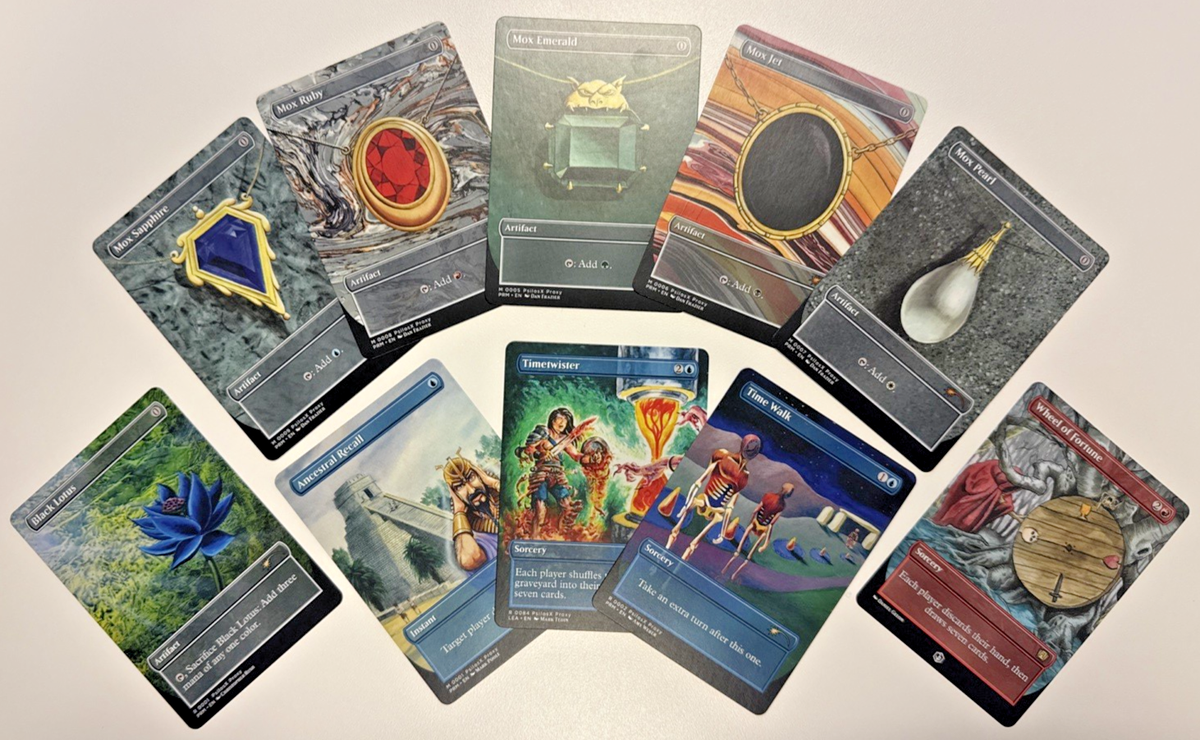 MTG Custom Art Power 9 Set + Wheel of Fortune - DUAL SIDED CHOOSE